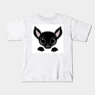 chihuahua peeking cartoon black Kids T-Shirt